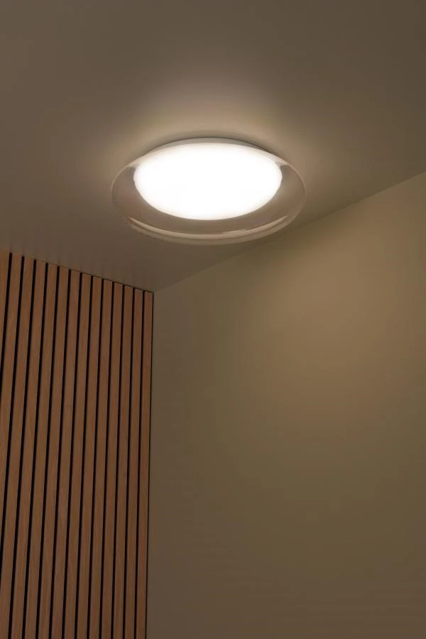 Lucide SKETES - Flush ceiling light - Ø 45,7 cm - LED Dim. - CCT - 1x24W 2700K/4000K - Transparant - atmosphere 3